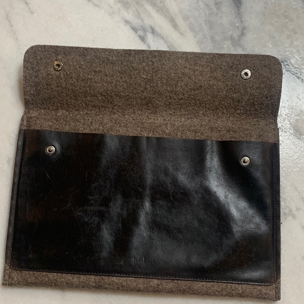 Laptop Tablet Case Sleeve Wool and Leather